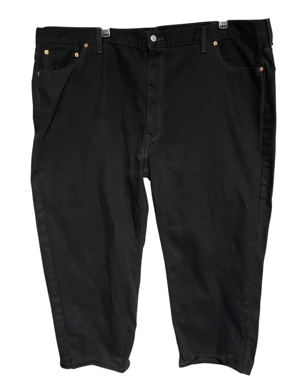 Levis 550 Mens Black Denim Relaxed Fit Jeans W54 L30 Actual Measurement 52x29